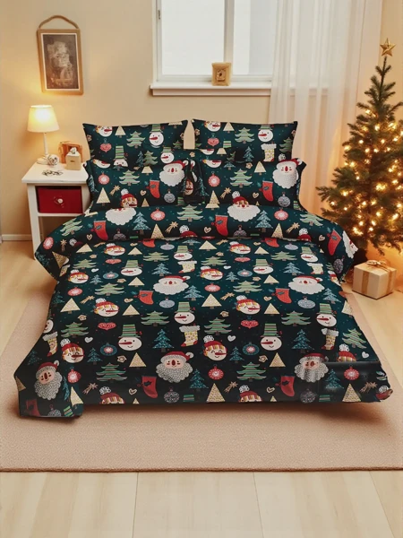 Royalfashion Weihnachtsbettwäsche 160x200 3-TEILIGES Set