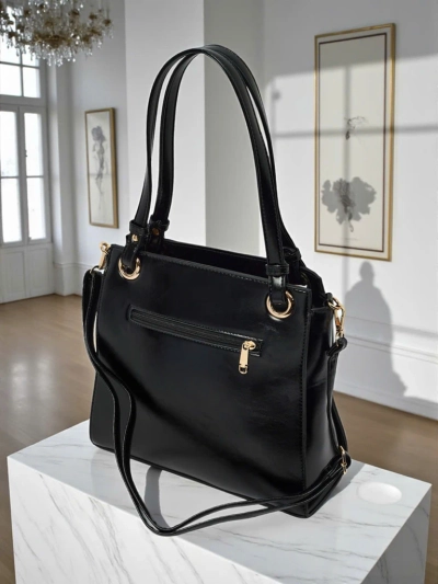 Damen Shopper Handtasche aus Öko-Leder Silent Raven