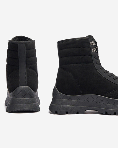 OUTLET Isolierte Damen-Trapper-Stiefel in Schwarz Wosser- Footwear