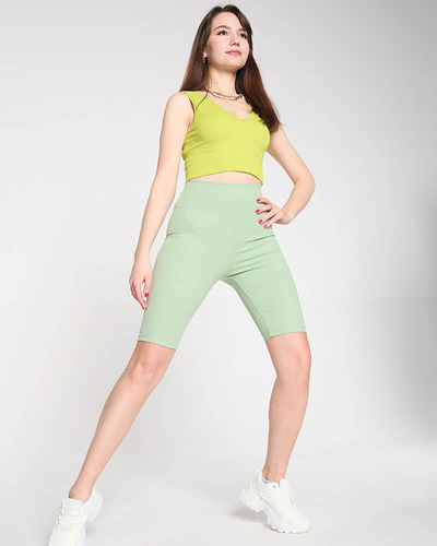 Hellgrüne Radleggings für Damen - Kleidung
