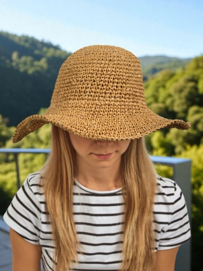 Royalfashion Damen Strohhut Lila Sun