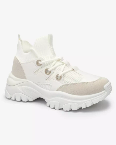 Sportliche Damen-Sneakers in Weiß und Beige Hasola- Footwear