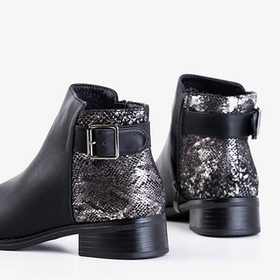 Schwarze Damenstiefel mit flachen Absätzen Fireli - Footwear