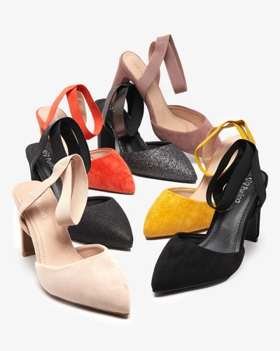 Orangefarbene Sandalen am Pfosten Brosi - Schuhe