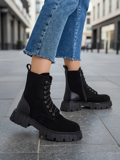 Royalfashion Eco Wildleder Damen Stiefel Arbeiter Edvines