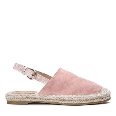 Rosa Espadrilles aus Öko-Wildleder mit offenem Absatz Daisy - Footwear
