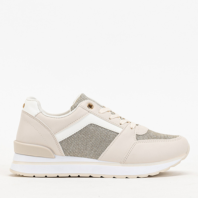 OUTLET Damen-Sportsneaker in Beige mit Glitzer Berilan - Schuhe