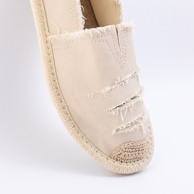 Beige Espadrilles für Damen mit Cut-Outs Riev - Footwear