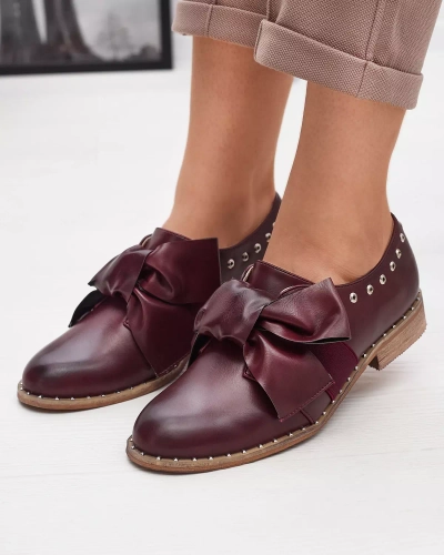 Kastanienbrauner Damenschuh mit Entera-Schleife - Schuhe