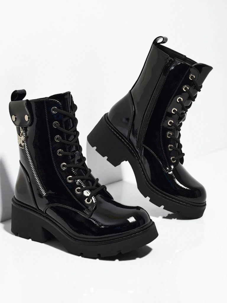 Damen Lack Worker Boots Seray