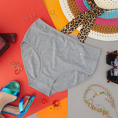 Grauer Damenslip, Slip PLUS SIZE- Unterwäsche