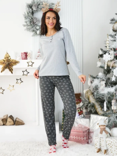 Royalfashion Baumwoll-Pyjama für Frauen mit Herzmuster