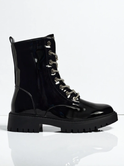 Lackierte Damen Schnürstiefeletten Fjorra