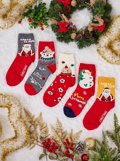 Royalfashion Damen lange festliche Socken 5er-Pack