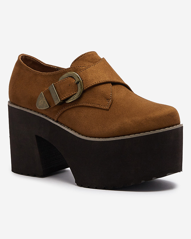 Braune Damen Halbschuhe mit hohem Absatz Kiacca- Footwear