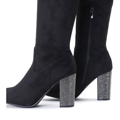 Czarne kozaki Crystalised - Obuwie