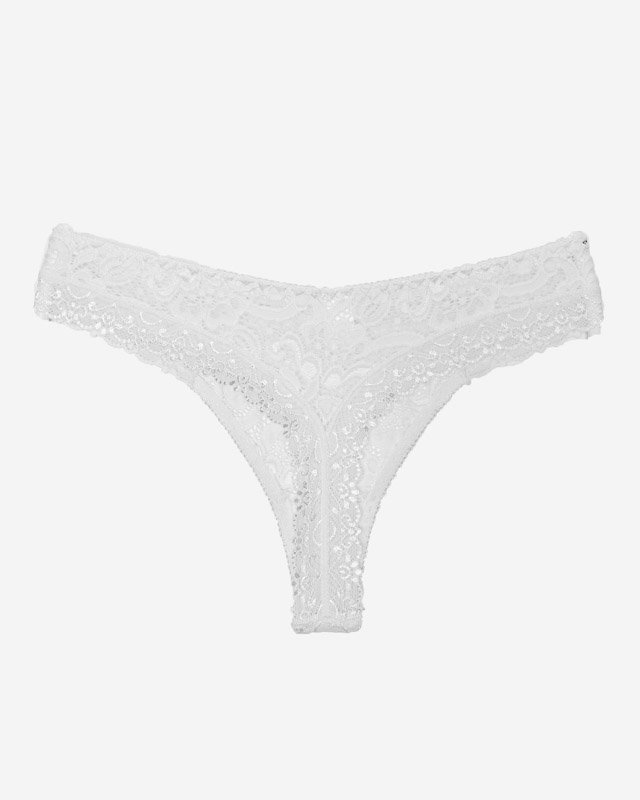 Tanga-Höschen aus weißer Spitze für Damen - Unterwäsche