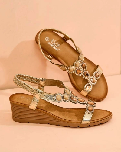 Royalfashion Damen Sandalen mit Zirkonia Obrina