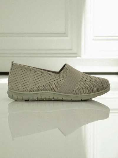 Damen Mokassins Gaia Verde – bequeme grüne Stoffschuhe mit flachem Absatz
