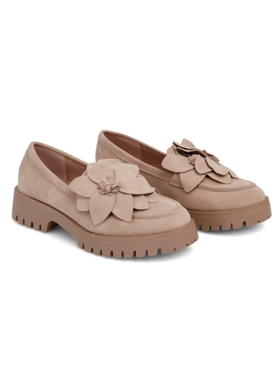 Royalfashion Eco-Suede Damenmokassins mit Floverse-Blume