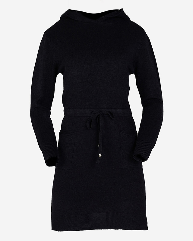 Damen-Tunika mit schwarzem Pullover und Kapuze - Kleidung