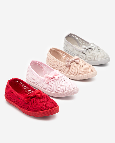 OUTLET Puderige, durchbrochene Mädchensneaker mit Schleife Apllo - Schuhe