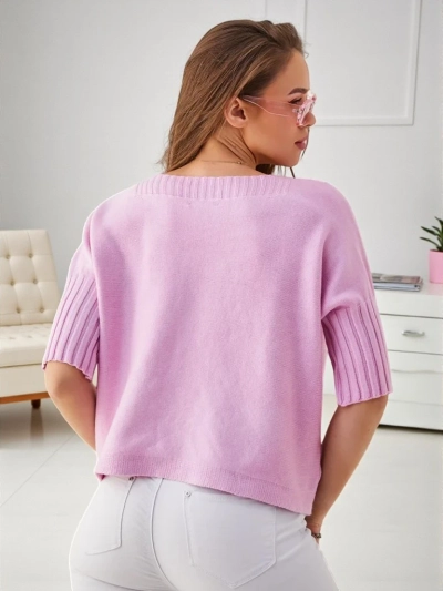 Royalfashion Damen Viskosepullover mit kurzen Ärmeln