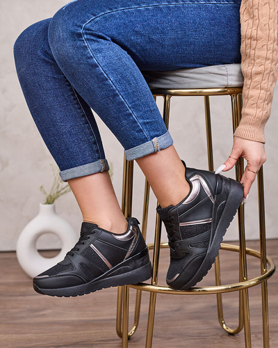 Royalfashion Beige und braune Damen-Sport-Sneakers auf Plateaus Lacyrllia