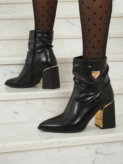 Damen Stiefeletten aus Öko-Leder mit Blockabsatz AshenPurl