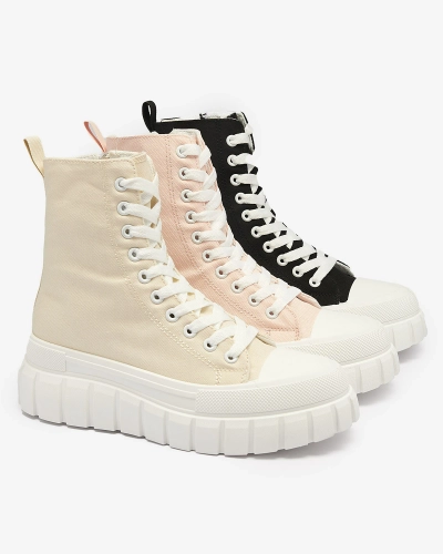 Damen Sneaker mit hohem Plateau in hellrosa Kivda- Footwear