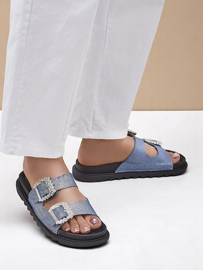Royalfashion Damen-Slides mit Schnallen Mrs Aurora