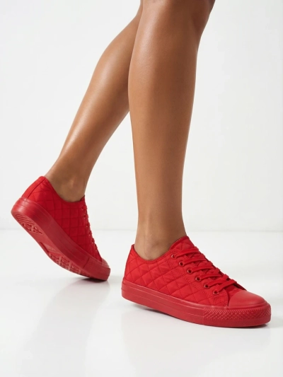 Stella Damen Sneaker Rot Stoff Sportlich für den Sommer