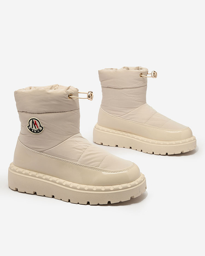 Royalfashion Damen Schlupf-Schneestiefel in Creme Farbe Ireda