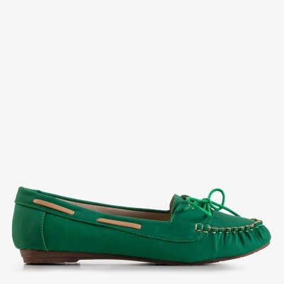 OUTLET Grüne Damen Mokassins mit Norami Bindung - Schuhe
