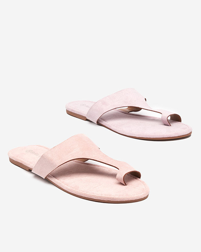 OUTLET Öko-Wildleder-Hausschuhe für Damen in Rosa Ekua- Schuhe