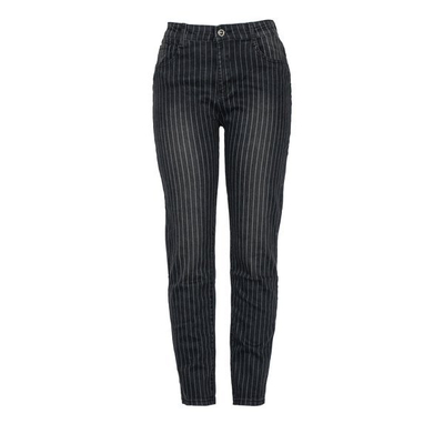 Schwarze Jeanshose mit weißen Streifen - Hose 1