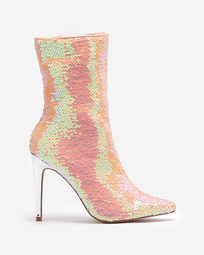 Rosa holographische Damenstiefel mit Pailletten Lexillo- Footwear