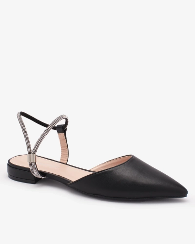 Royalfashion Schwarz Damen Verschönert Schimmer Sohle Flache Absatzsandalen