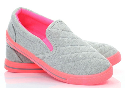 Grau-rosa Damen Slip auf Asqus Sneakers - Schuhe