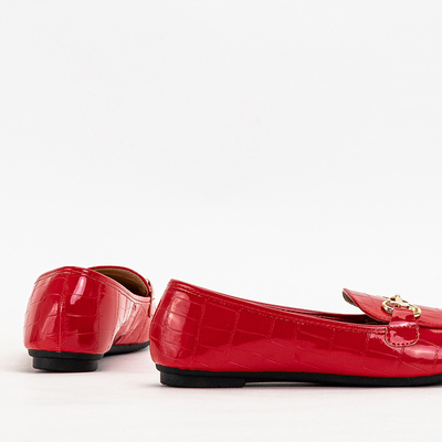 Rot lackierte Damen-Loafer mit Cerilla-Prägung - Schuhe