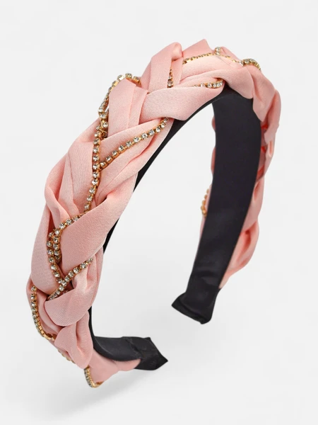 Royalfashion Haarband mit Zopfmuster, verziert mit Zirkonia