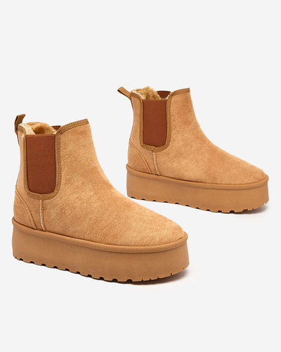 Royalfashion Braun Damen Plateau Schneestiefel Stiellsia