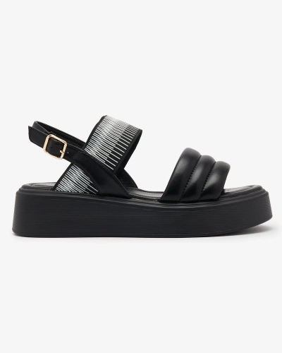 Чорні жіночі босоніжки на товстій підошві Uvino- Footwear
