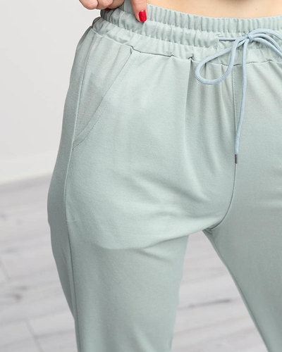 Mintfarbene Trainingsanzüge für Damen mit Aufnäher - Kleidung