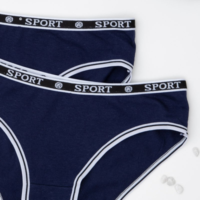 Marineblaue Slips für Damen 2 / Pack - Unterwäsche