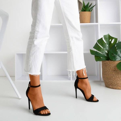 Schwarze Damensandalen mit hohem Absatz Gold Rush - Schuhe 1
