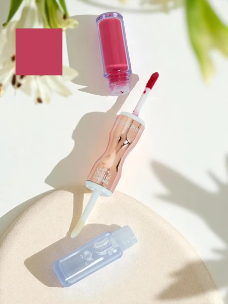 2-in-1 Lippenstift und Klarer Gloss Rubin Neu