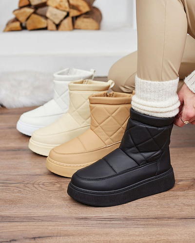 Royalfashion Schwarz Damenstiefel a'la Schneestiefel Kacecica