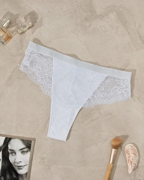 Royalfashion Білі мереживні бюстгальтери-брифи