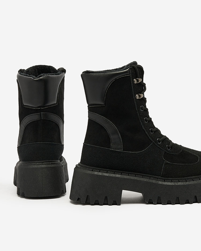 Royalfashion Schwarzer Damen-Schnürstiefel Macnev
